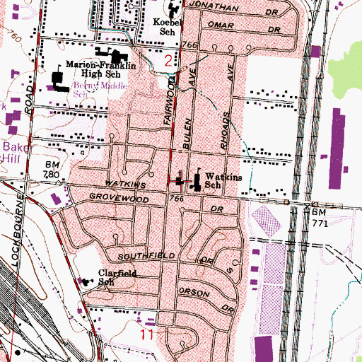 Topographic Map of Hope United Methodist Church, OH