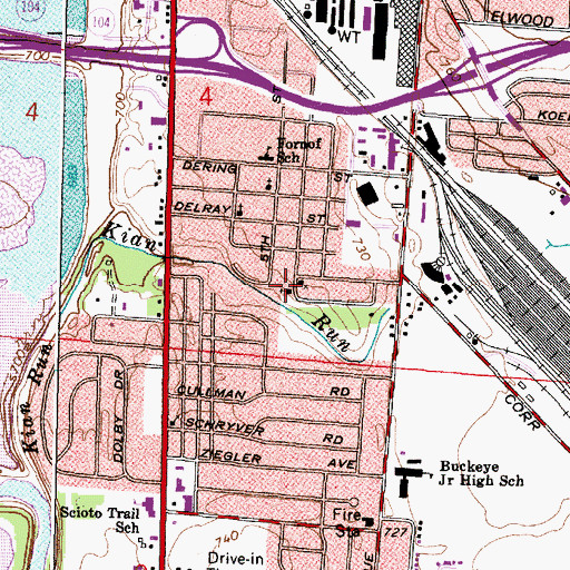 Topographic Map of Beulahland Baptist Church, OH