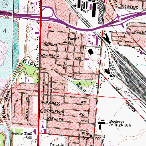 Topographic Map of Little Bell United Baptist Church, OH
