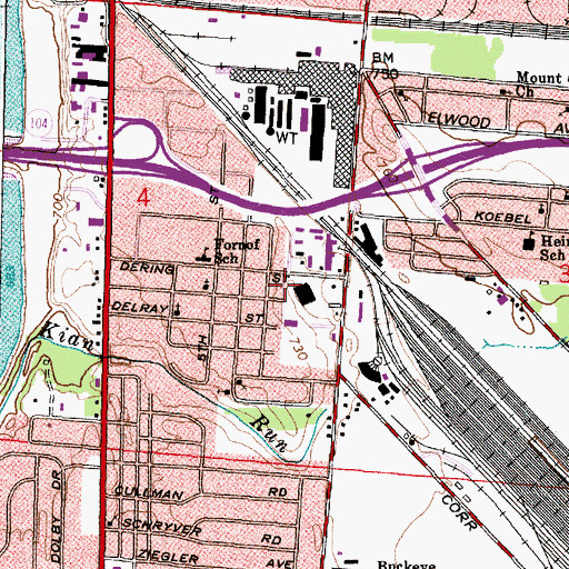 Topographic Map of Benfield Christian Church, OH