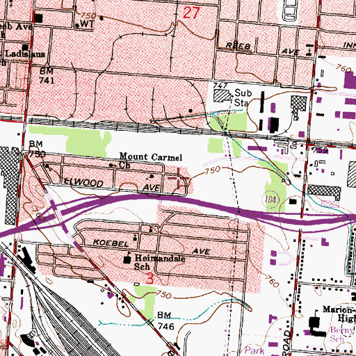 Topographic Map of Saint James Pentecostal Church, OH
