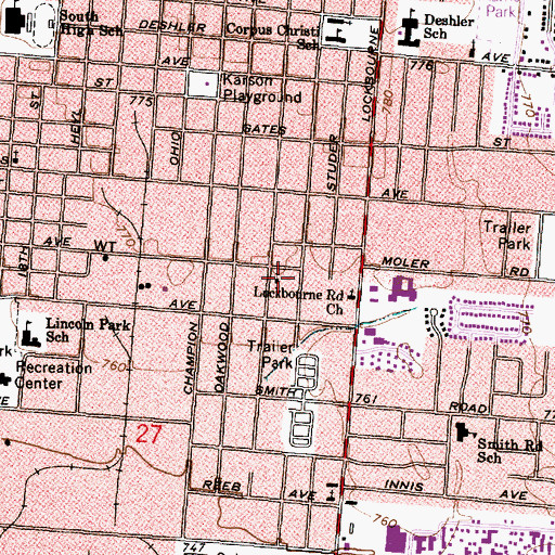 Topographic Map of Wilson Avenue Church of the Nazarene, OH