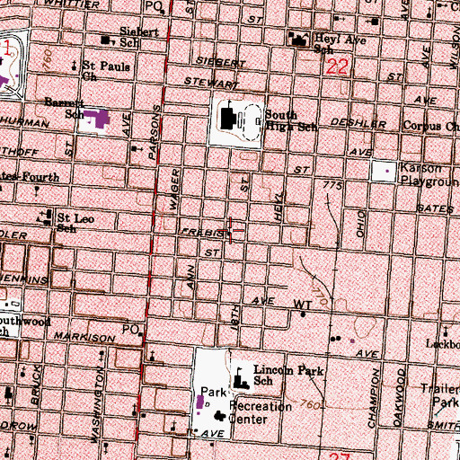Topographic Map of Frebis Avenue Church of God, OH