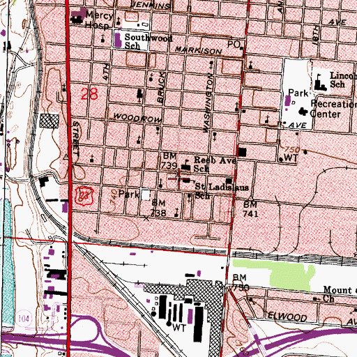Topographic Map of Saint Ladislaus Roman Catholic Church, OH