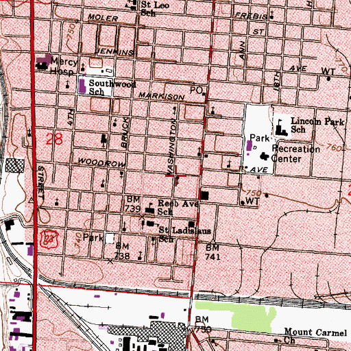 Topographic Map of Hungarian Reformed Church, OH