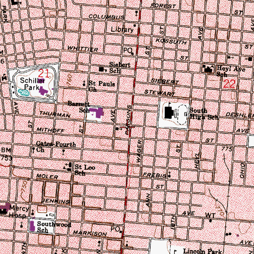 Topographic Map of Holy Orthodox Church of Saint Nicholas, OH