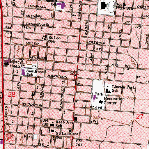 Topographic Map of Mustard Seed Church, OH