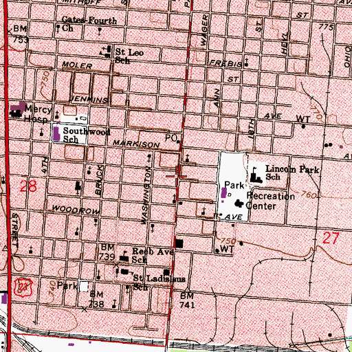 Topographic Map of Faith Tabernacle Full Gospel Church, OH