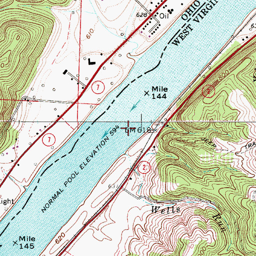 Topographic Map of Long Reach, OH