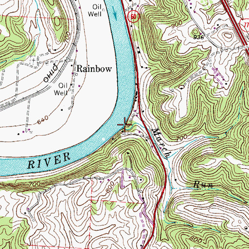Topographic Map of March Run, OH