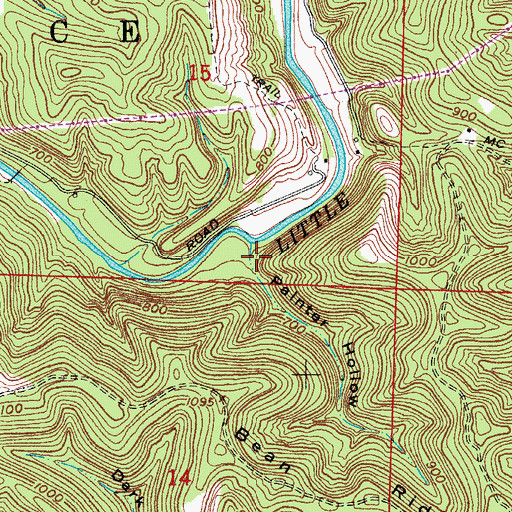 Topographic Map of Painter Hollow, OH