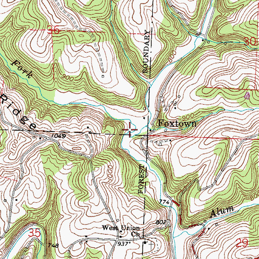 Topographic Map of Millers Fork, OH