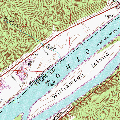 Topographic Map of Parker Run, OH