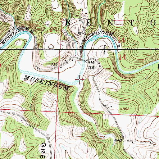 Topographic Map of Rockcamp Run, OH