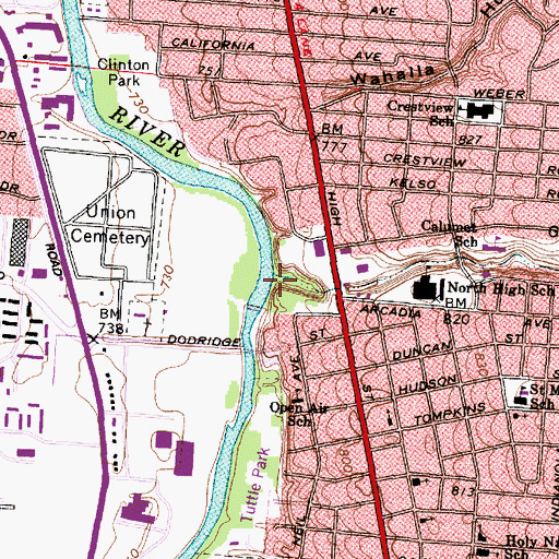 Topographic Map of Glen Echo Hollow, OH