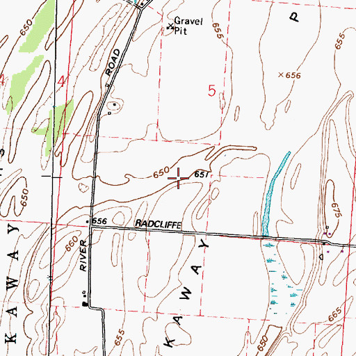 Topographic Map of Pickaway Plains, OH
