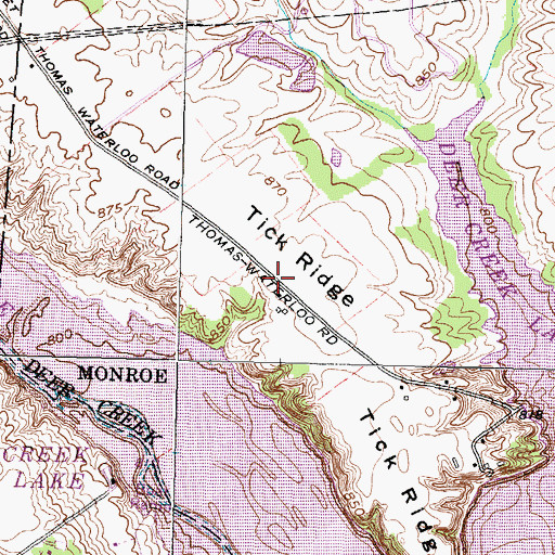 Topographic Map of Tick Ridge, OH