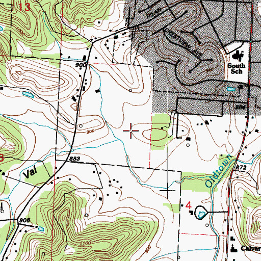 Topographic Map of Hummel Valley, OH
