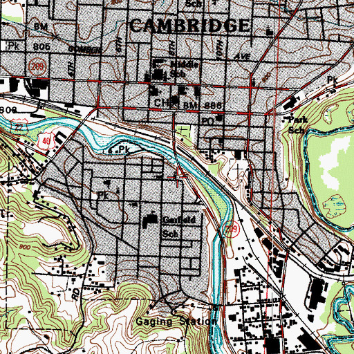 Topographic Map of Cambridge Alliance Church, OH