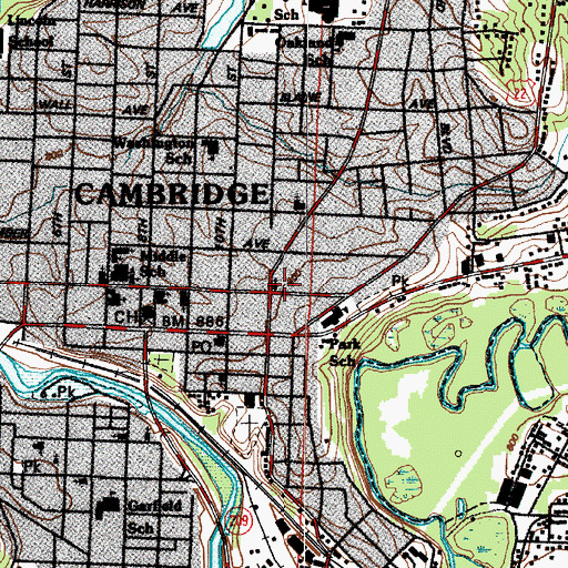 Topographic Map of Christ Lutheran Church, OH