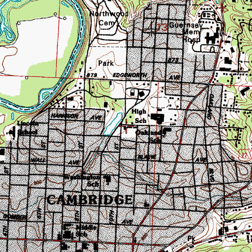 Topographic Map of Church of Christ, OH