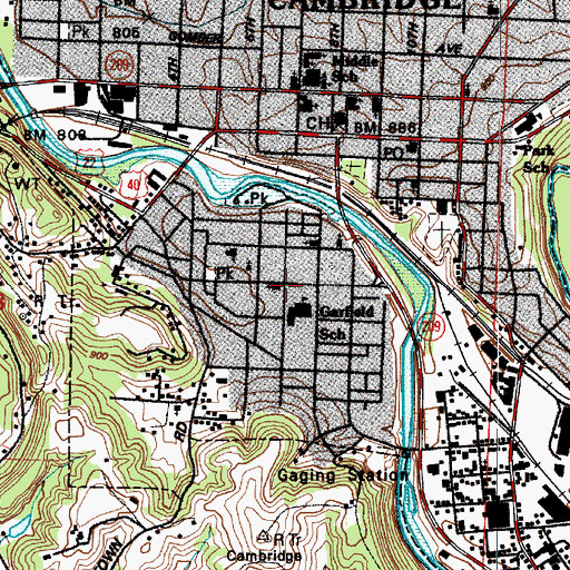 Topographic Map of Faith United Methodist Church, OH