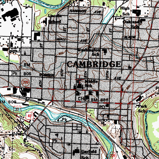 Topographic Map of Saint Benedict Catholic Church, OH