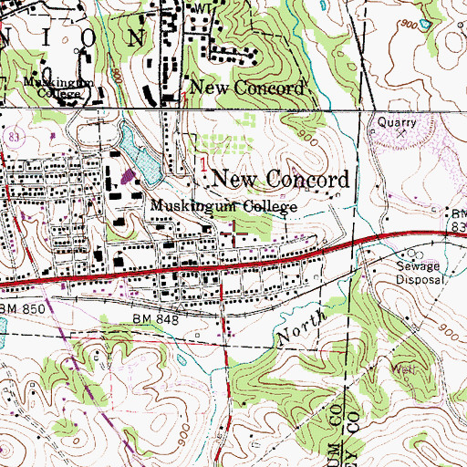 Topographic Map of Westminster Presbyterian Church, OH