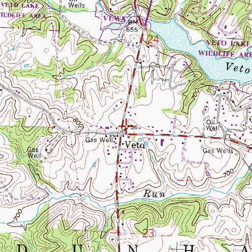 Topographic Map of Veto Presbyterian Church, OH