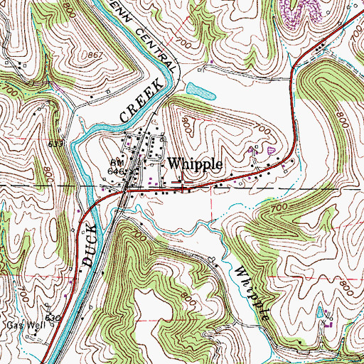 Topographic Map of Whipple Community Church, OH