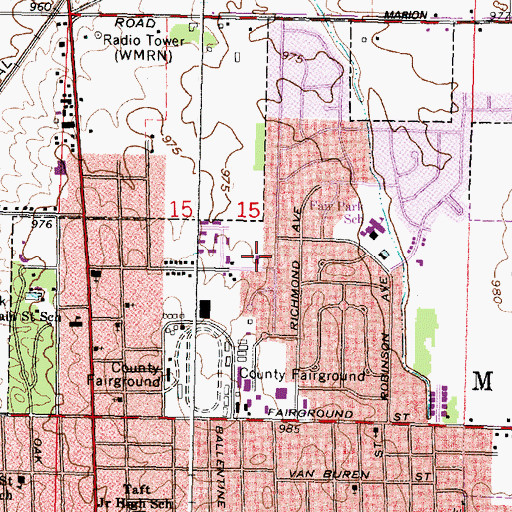 Topographic Map of Christ Missionary Baptist Church, OH