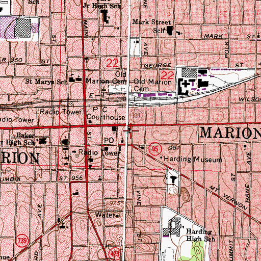 Topographic Map of Epworth United Methodist Church, OH