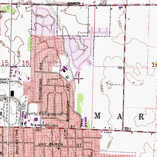 Topographic Map of Fairpark Baptist Church, OH