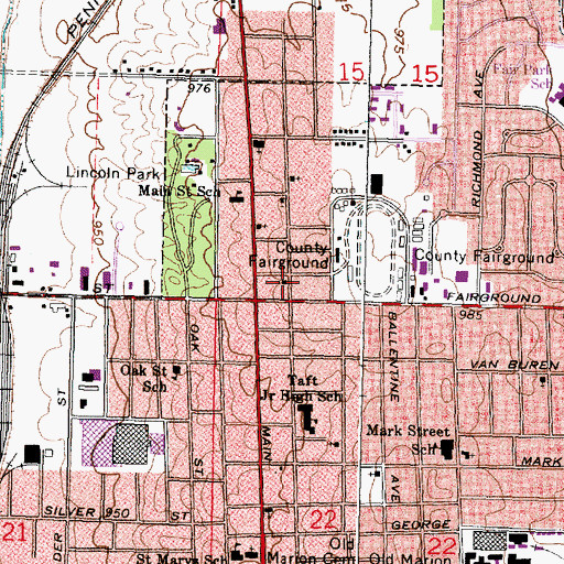 Topographic Map of Greater Saint Paul Church of God in Christ, OH