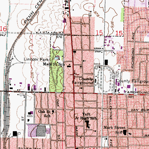 Topographic Map of Lighthouse of Prayer Church, OH