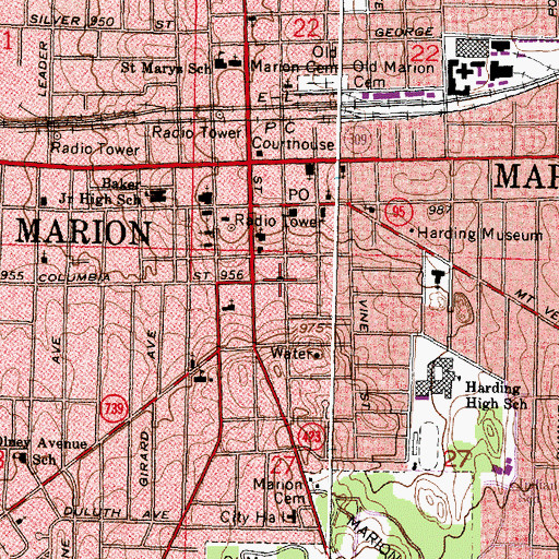 Topographic Map of Maranatha Bible Baptist Church, OH