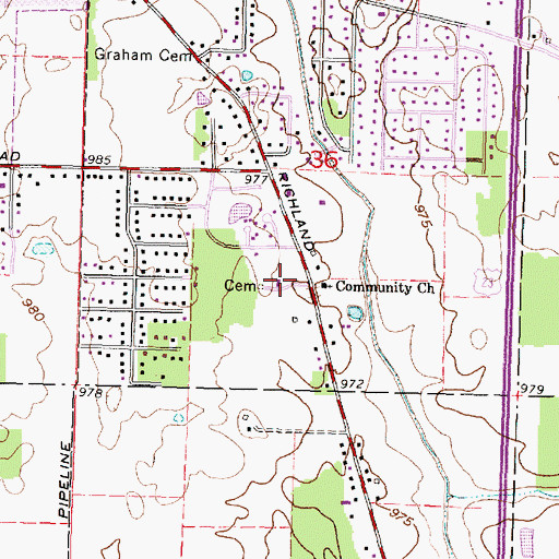 Topographic Map of Marion Christian Center, OH
