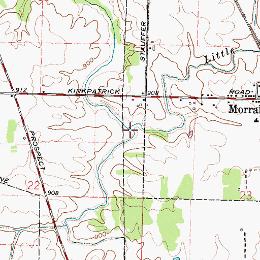 Topographic Map of Morral Run, OH