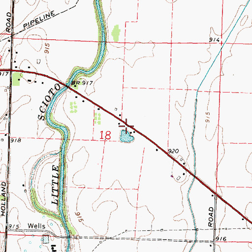 Topographic Map of Ruth, OH