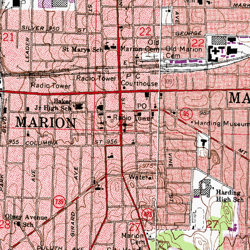 Topographic Map of Trinity Baptist Church, OH