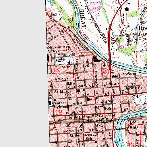Topographic Map of Church of Jesus, OH