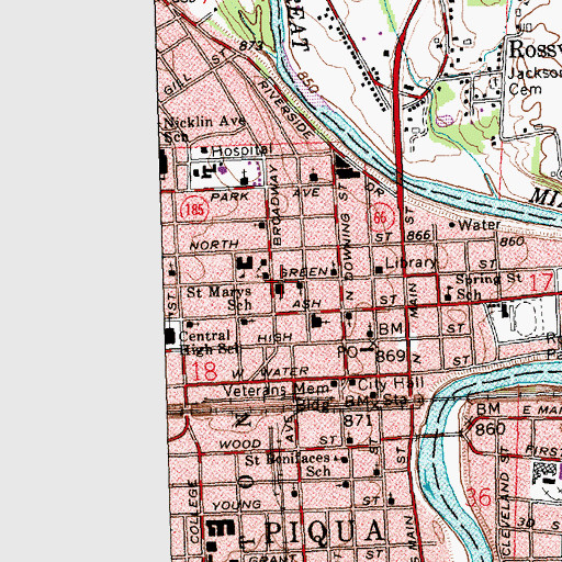 Topographic Map of Congregational Christian Church, OH