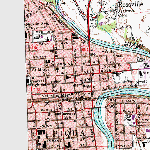 Topographic Map of Cyrene African Methodist Episcopal Church, OH