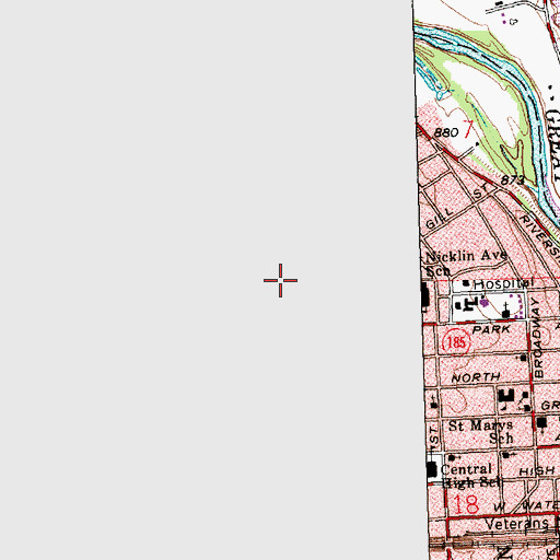 Topographic Map of First Church of God, OH