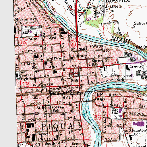 Topographic Map of Liberty Baptist Church, OH