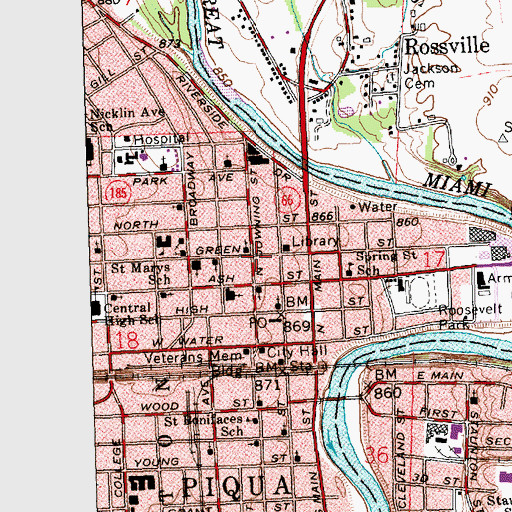 Topographic Map of New Life Fellowship Church, OH
