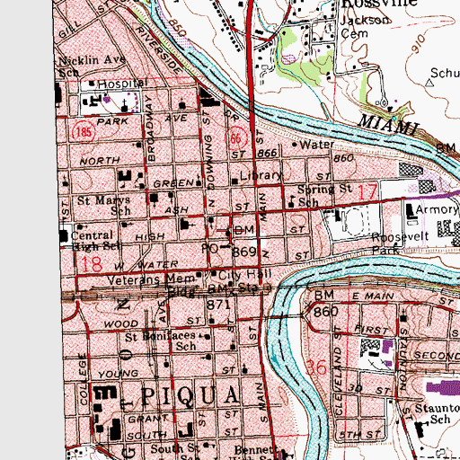 Topographic Map of Saint James Episcopal Church, OH