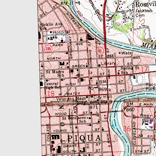 Topographic Map of Temple Anshe Emeth, OH