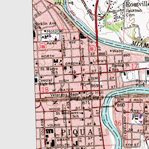 Topographic Map of Westminster United Presbyterian Church, OH