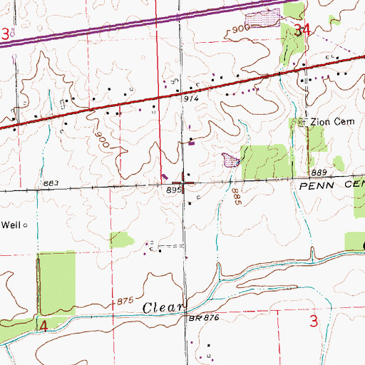 Topographic Map of Bay (historical), OH